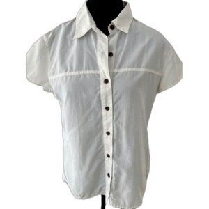 STORMTECH Cap Sleeve White Button Front Shirt Casual Hiking Gorpcore Weekend